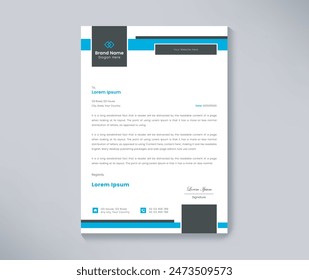 Simple Blue Corporate Letterhead Design
