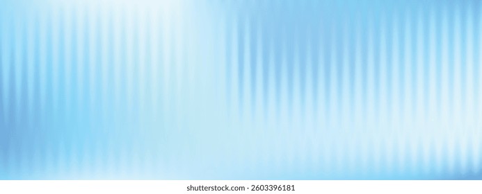 Simple blue corrugated, fluted pastel glass vector texture. Ribbed plastic gradient background
