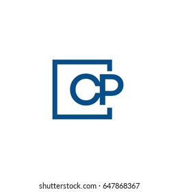 Simple Blue CP initial Logo designs template