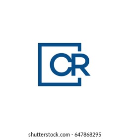 Simple Blue CR initial Logo designs template