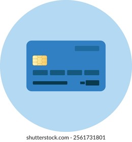 Simple Blue Debit Card Circle Icon