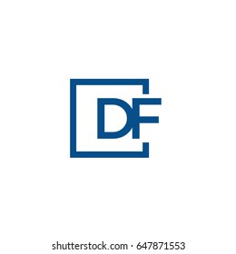Simple Blue DF initial Logo designs template
