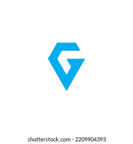 Simple Blue Diamond Letter G Symbol Stock Vector (Royalty Free ...