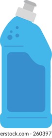 A simple blue dishwashing liquid bottle with a sleek design stands upright, emphasizing cleanliness and efficiency in a modern kitchen setting.