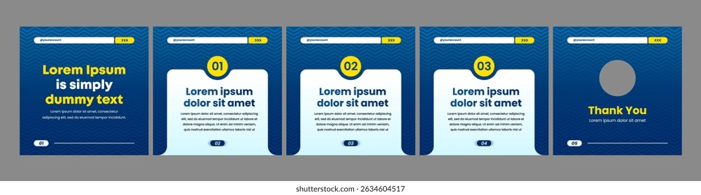 simple blue editable carousel template for social media posts