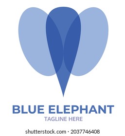Einfache Blaue Elefantengrafik, Vektorkonzept