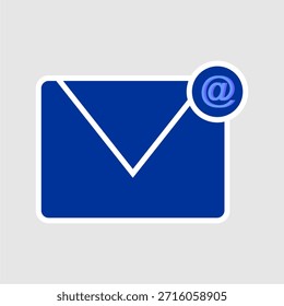Etiqueta engomada azul simple del icono del email