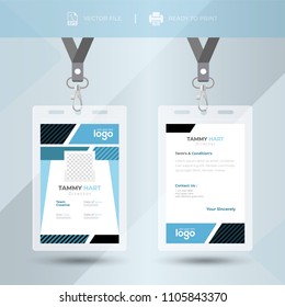 Simple Blue Event Staff Id Card Stock Vector (Royalty Free) 1105843349