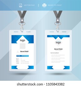 Simple Blue Event Staff Id Card Stock Vector (Royalty Free) 1105843355 ...