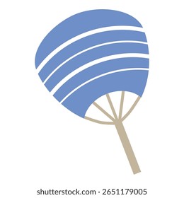 Ilustração de ventilador azul simples. 1 peça.