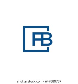 Simple Blue Fb Initial Logo Designs Stock Vector (royalty Free 