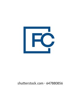 Simple Blue FC initial Logo designs template