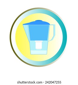 Simple blue filter with clean water in a circle