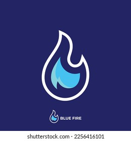 Simple Blue Fire Logo Template