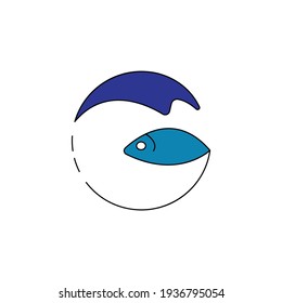 Simple Blue Fish Vector Illustration, Great To Use As Aquatic Animal Logos Or Icons