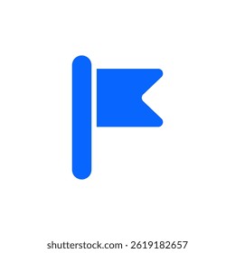 Simple blue flag icon representing markers, goals, achievements, or milestones.