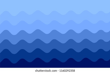 Simple blue flat wave abstract pattern background. 