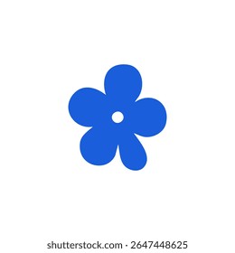 Design gráfico flor azul simples
