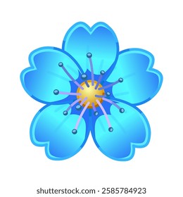 Simple blue flower Large size of emoji spring flower