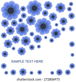 simple blue flowers on a white background 