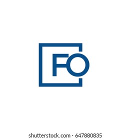 Simple Blue FO initial Logo designs template