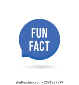 simple hecho de diversión azul en la burbuja del habla. concepto de información interesante para una educación fácil. tendencia de estilo plano pensamiento moderno logotipo diseño gráfico elemento infográfico aislado en fondo blanco