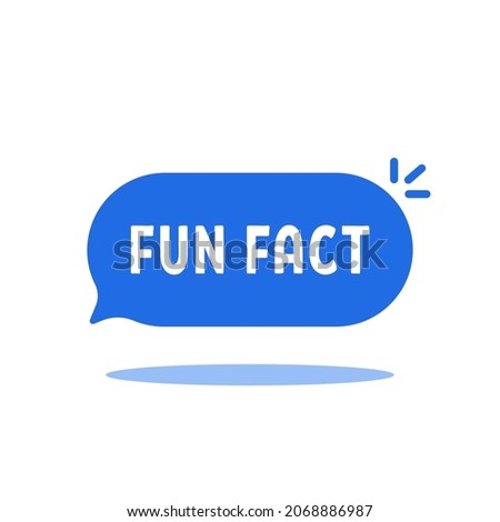 simple blue fun fact on speech bubble. concept of interesting information for easy education. flat style trend modern thinking logotype graphic design infographic element isolated on white background
