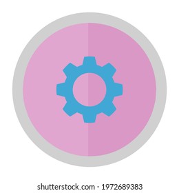Simple and simple blue gear setting illustration