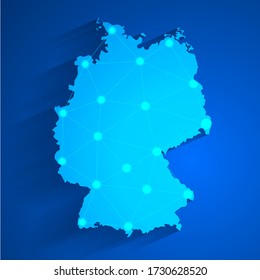Simple blue Germany map technology background, vector, illustration, eps 10 file