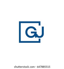 Simple Blue GJ initial Logo designs template