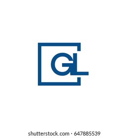 Simple Blue GL initial Logo designs template