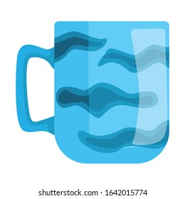 Simple Blue Glass Vector Design with Tiger Pattern Theme