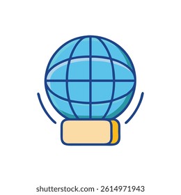 Simple Blue Globe Illustration for Global Business Reach