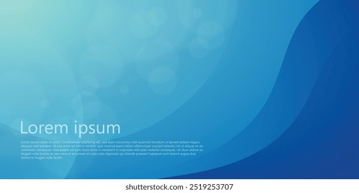 simple blue gradient wave desktop abstract background with realistic light sparkles