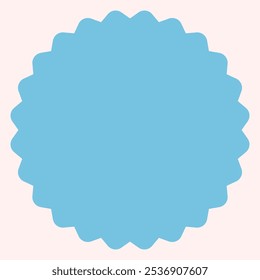 A simple blue graphic shape with a scalloped edge, suitable for design purposes.
