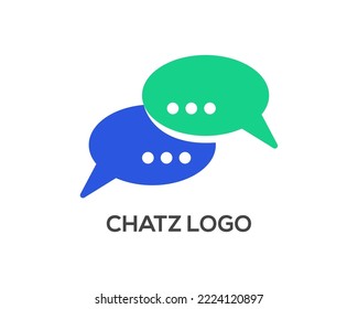 Simple blue and green chatting logo design. 