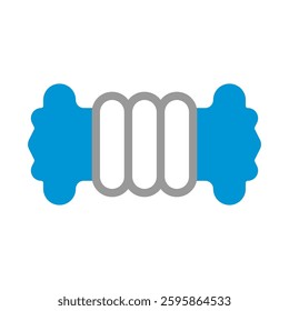 Simple Blue and Grey Spool-like Icon Design