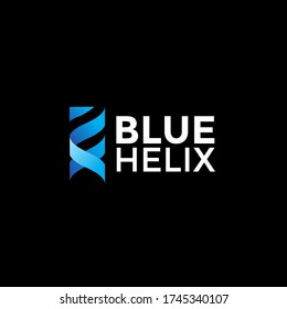 Simple Blue Helix Logo, Modern Premium Icon, Template Design