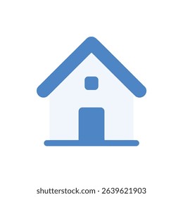 Simple blue house icon home sweet home residential building