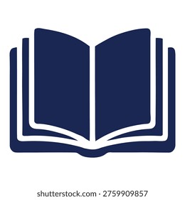A simple blue icon of an open book, signifying knowledge, reading, study, or information, Simple, Signifying, Knowledge, Reading, Study, Information, Vector, Design, Untitled, Education, Literature