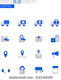 Simple blue icon shopping
Collection