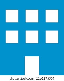 Simple blue illustration of company  office