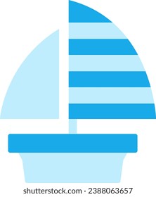 simple blue illustration of a yacht