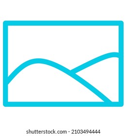 Tipo de contorno simple del icono de imagen azul. 