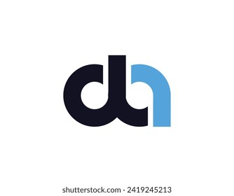 Simple Blue Initial Letter DA Logo Design Template