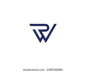 Plantilla de diseño de logotipo WR para carta inicial simple azul