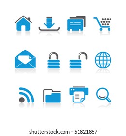 simple blue internet icons