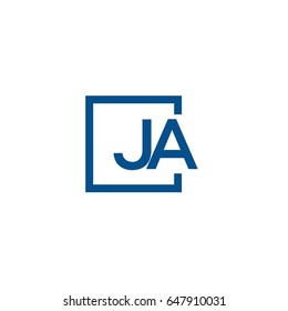 Simple Blue JA initial Logo designs template