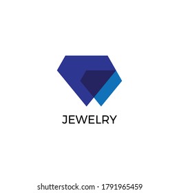 vector del logotipo de joyería azul simple