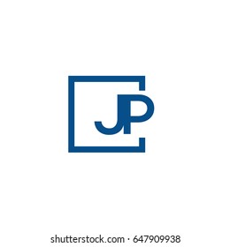 Simple Blue JP initial Logo designs template